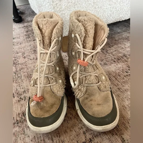 Sorel Tan and Olive Kids Boots - Picture 3 of 7